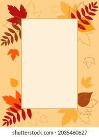 El otoño deja el fondo. Ilustración vectorial. Plantilla de banner de otoño para afiche, volante, invitación.