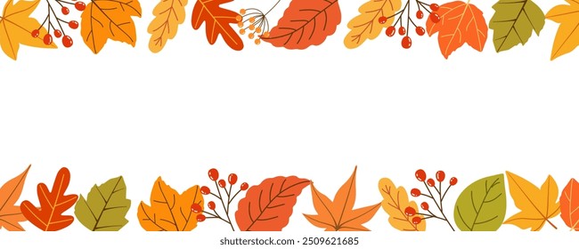autumn leaves background vector illustration