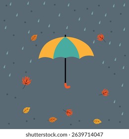 autumn leaves background, vector illustration, flat design