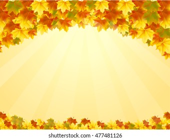 Autumn Leaves Background, Vector Illustration.