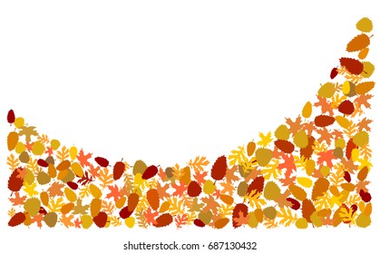 Autumn leaves background, wave.
