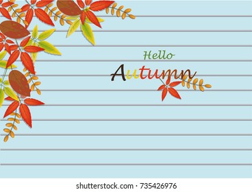 Autumn leaves background,Autumn calligraphy. web banner template.vector illustration