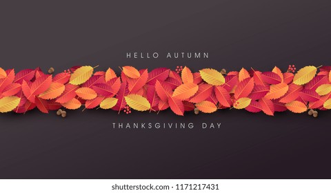 Autumn leaves background.thanksgiving day vector illustration
