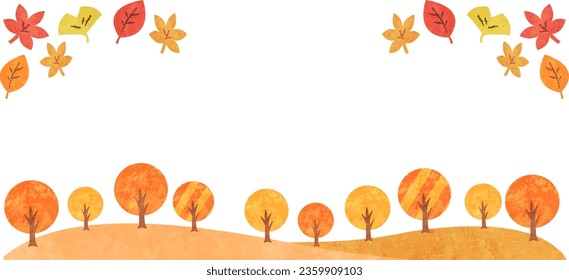 Autumn leaves banner illustration material