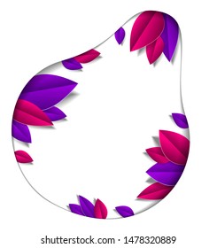 Autumn leaves beautiful background or frame with blank copy space for text, vector illustration in paper cut style. Fall season anniversary event or greeting card.