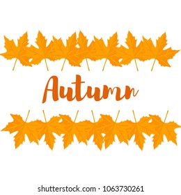 Autumn leaves blank rectangle. Vector banner, fully editable