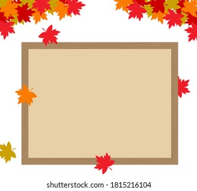 Autumn leaves and board frame material