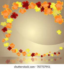 Autumn leaves border