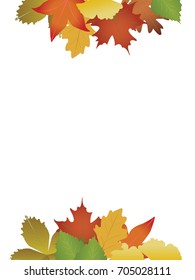 Autumn leaves border background for banner vector illustration