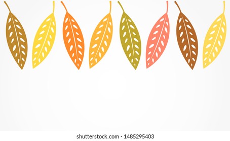Autumn leaves border background. Vector illustration