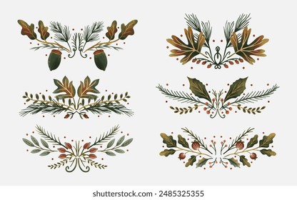 Autumn leaves border foliage wreath