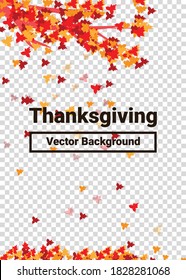 Autumn leaves border frame with space text on transparent background. Can be used for thanksgiving, harvest holiday, decoration and design.