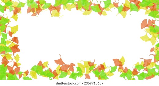 autumn leaves border, ginkgo frame, background with ginkgo frame, ginkgo border template, ginkgo leaves.