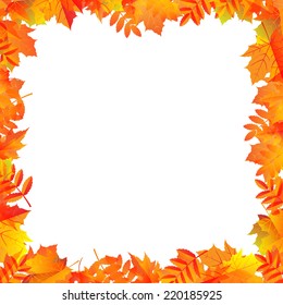 Herbstleaven-Grenze mit Farbverlauf-Mesh, Vektorgrafik