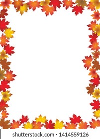 Autumn Leaves Border Isolated On White Stock Vector (Royalty Free ...