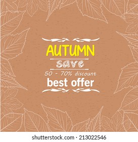 Autumn leaves border retro