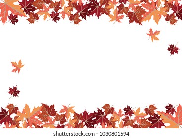Autumn leaves border vector for decoration.