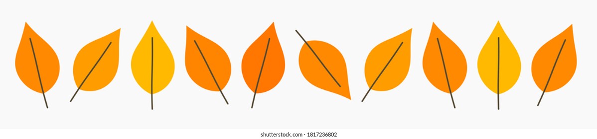 Autumn leaves border. Vector illustration.