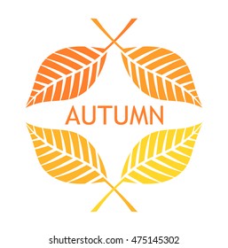 Autumn leaves border. Vector illustration