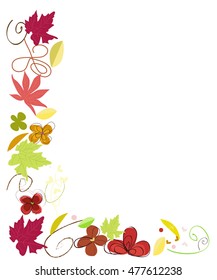 Autumn leaves border vector illustration
