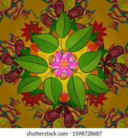 Autumn leaves borders. Fall and summer leaves for decoration. Nature design elements set. Seamless.Vector illustration.