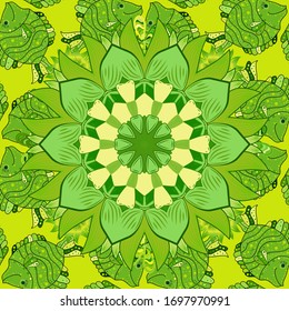 Autumn leaves borders. Nature design elements set. Fall and summer leaves for decoration. Seamless.Vector illustration.