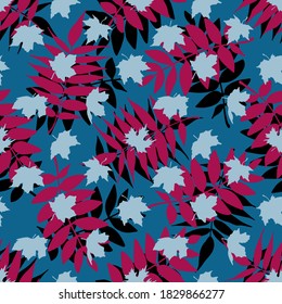 Autumn leaves. Botanical background. Seamless vector pattern.

