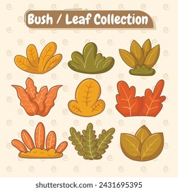 autumn leaves and bush collection