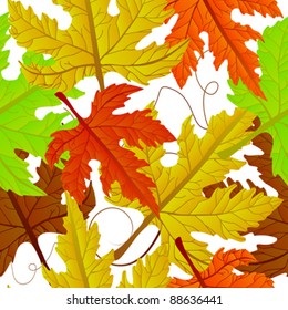 Autumn leaves carpet,  seamless pattern. Abstract background, easy to edit, copy paste.
