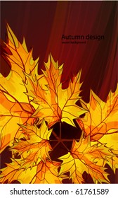 Autumn leaves. Cartoon vector background