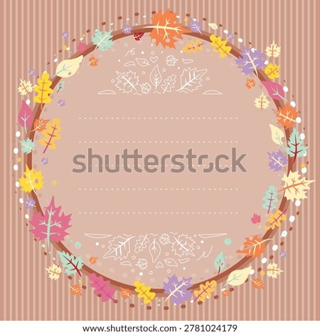 Autumn Leaves Cicle Frame with Blank Space