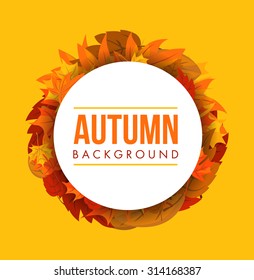 Autumn leaves circle background