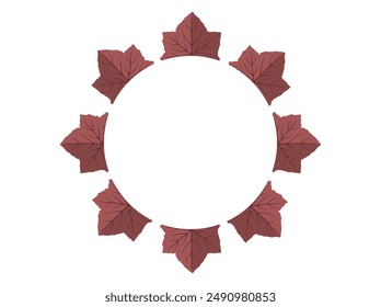 Autumn Leaves Circle Frame Background