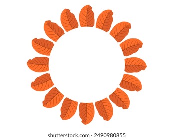 Autumn Leaves Circle Frame Background
