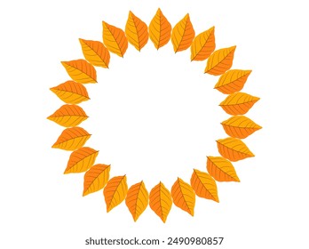 Autumn Leaves Circle Frame Background