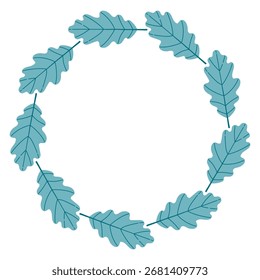 O outono deixa a moldura circular. Borda redonda feita de folhas de queda. As folhas são dispostas em círculo. Vetor plano isolado em fundo branco.