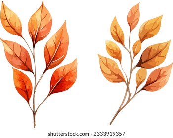 Hojas de otoño clipart, ilustración vectorial aislada.