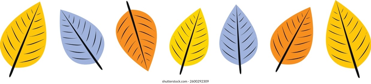 Autumn Leaves Collection – Colorful Border Vector Design.