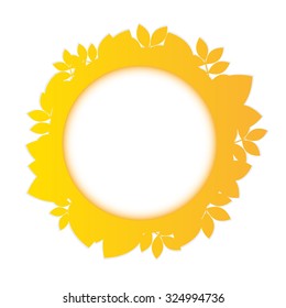 autumn leaves color circle frame