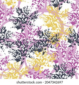 Autumn leaves. Colored art vector autumn leaves pattern. Printing on fabric, card. Stylish decoration for social media, blog post, interior design.