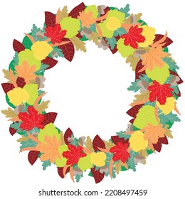 Autumn leaves colorful decorative frame