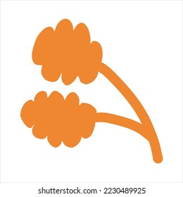 Autumn leaves colorful flat set of maple, oak, birch, bush, grass, yellow orange autumn trees and autumn bushes icons with golden autumn foliage leaves.	