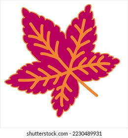 Autumn leaves colorful flat set of maple, oak, birch, bush, grass, yellow orange autumn trees and autumn bushes icons with golden autumn foliage leaves.	