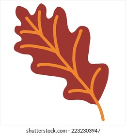 Autumn leaves colorful flat set of maple, oak, birch, bush, grass, yellow orange autumn trees and autumn bushes icons with golden autumn foliage leaves.	