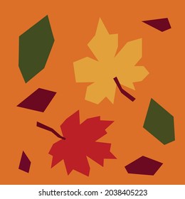 Autumn and leaves . Colors of autumn. A duet of autumn leaves.