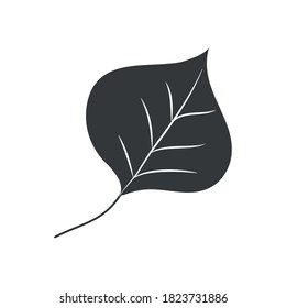 autumn leaves concept, aspen leaf icon over white background, silhouette style, vector illustration