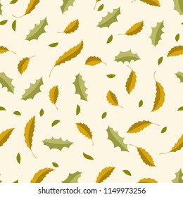 Autumn Leaves concept Seamless Pattern in Vector wallpaper.