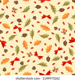 Autumn Leaves concept Seamless Pattern in Vector wallpaper.
