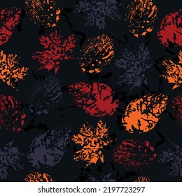 autumn leaves. cute pattern of beautiful prints of leaves painted watercolor by hand. mixed media artwork. endless motif for textile decor and design