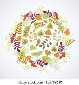 Autumn leaves. Decorative composition.Ideal motif for postcards, covers and other printing and web projects.